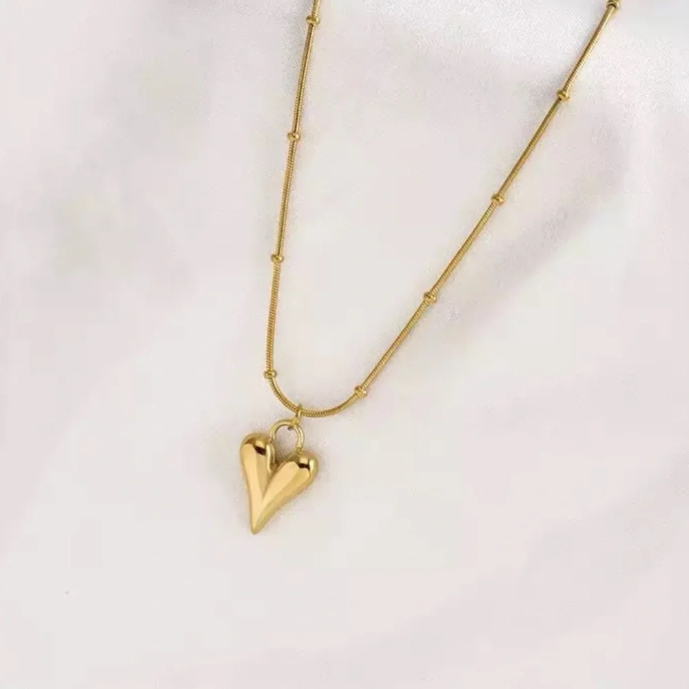 GP Heart Pendant Chain Necklace - Picture 2 of 2